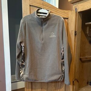 Men's Brown Fleece Zip-Up Sweater by Ducks Unlimited